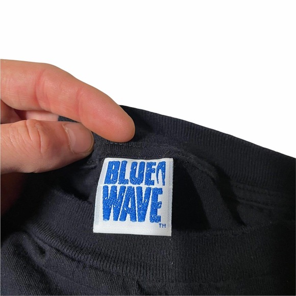 Vintage 90s Surf Shop Blue‎ Wave Single Sitch Shirt Embroidered - Picture 2 of 5